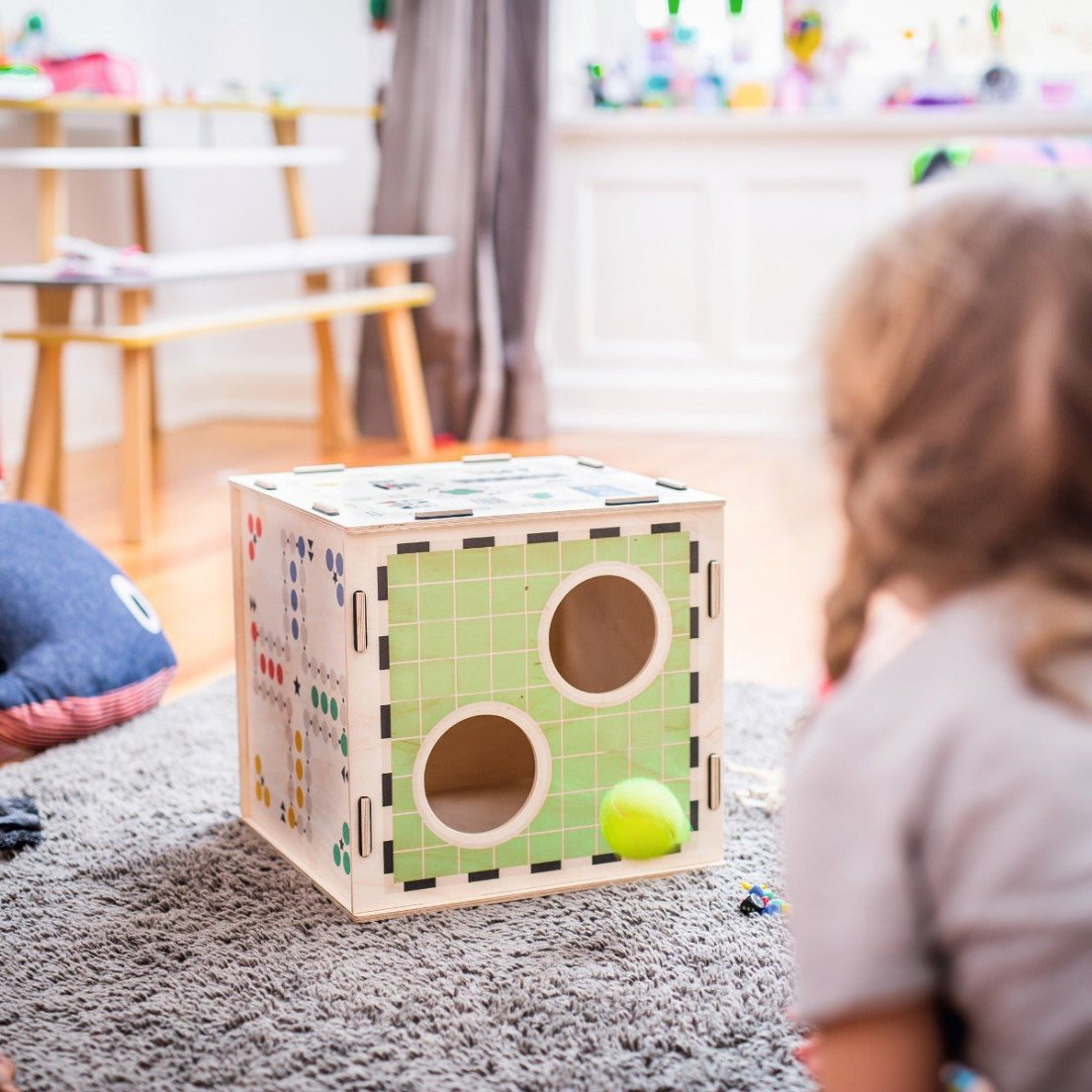 Kids Cube - 6 Games, Chair & Storage Box