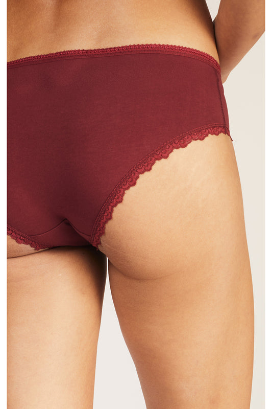 Lace Hipster - Burgundy