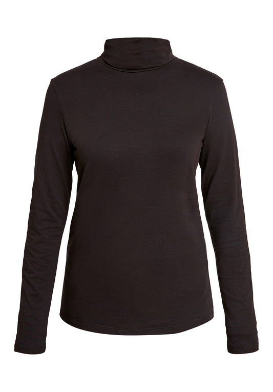 Laila Roll Neck Top - Black