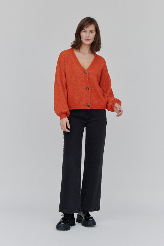 Claudine V.Cardigan - Spicy Orange