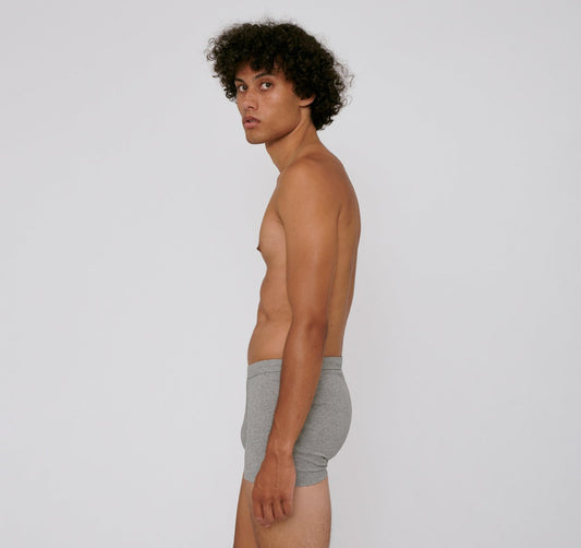 Organic Cotton Rib-Flex Boxers 2-pack - Grey Melange