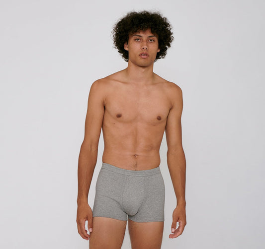 Organic Cotton Rib-Flex Boxers 2-pack - Grey Melange