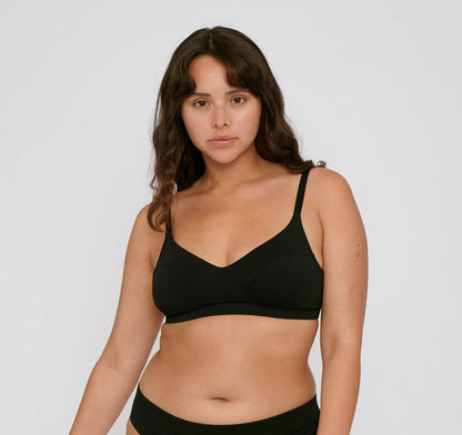 Organic Cotton Classic Bra - Black