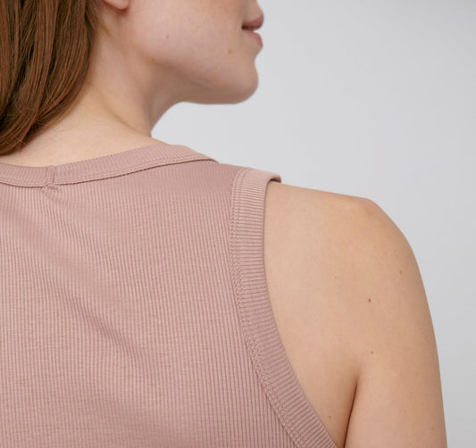 Organic Cotton Women's Rib-Flex Tank Top - Dusty Rose